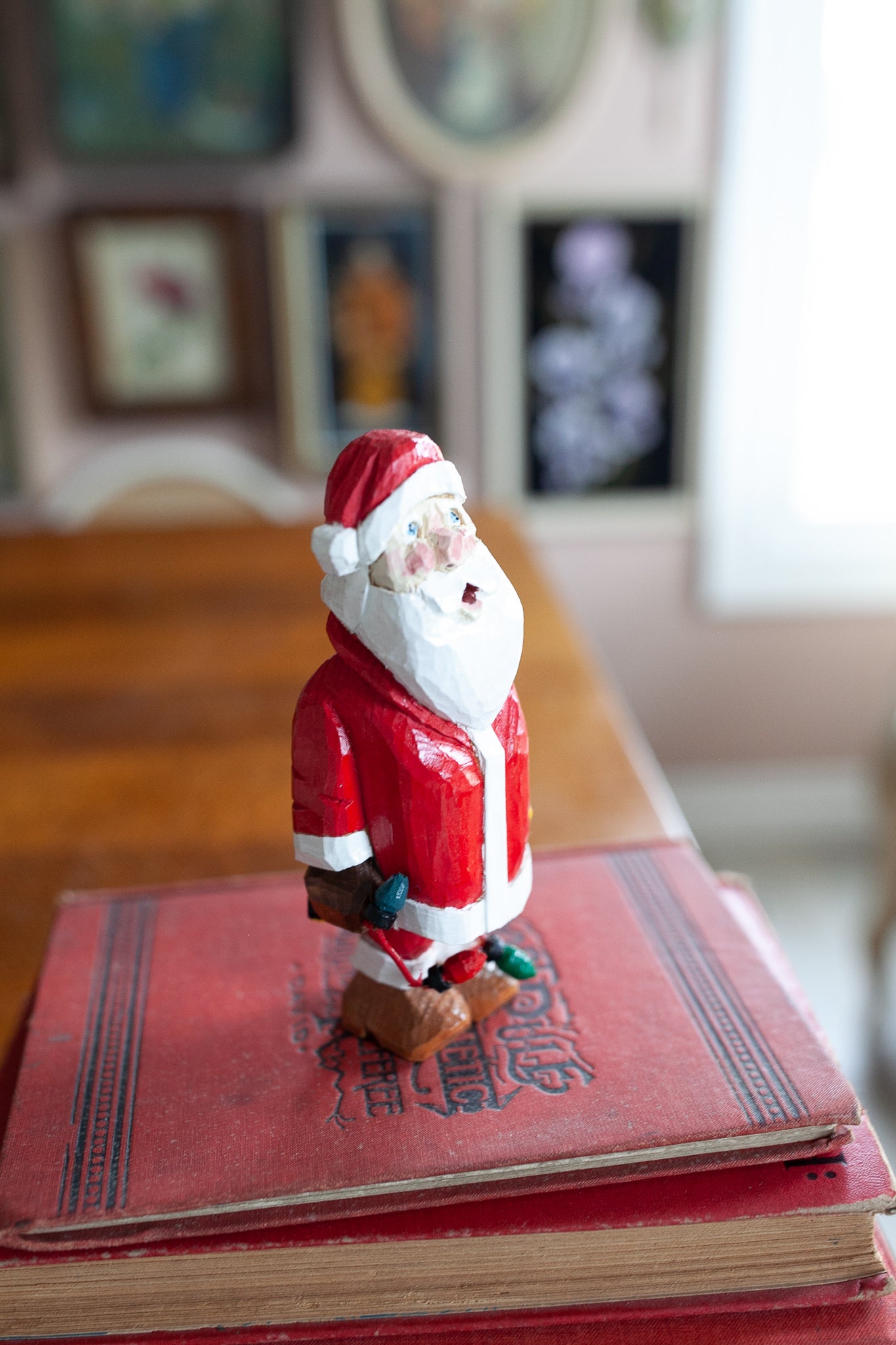 Vintage Santa - Wooden Carved Santa - Christmas Decor