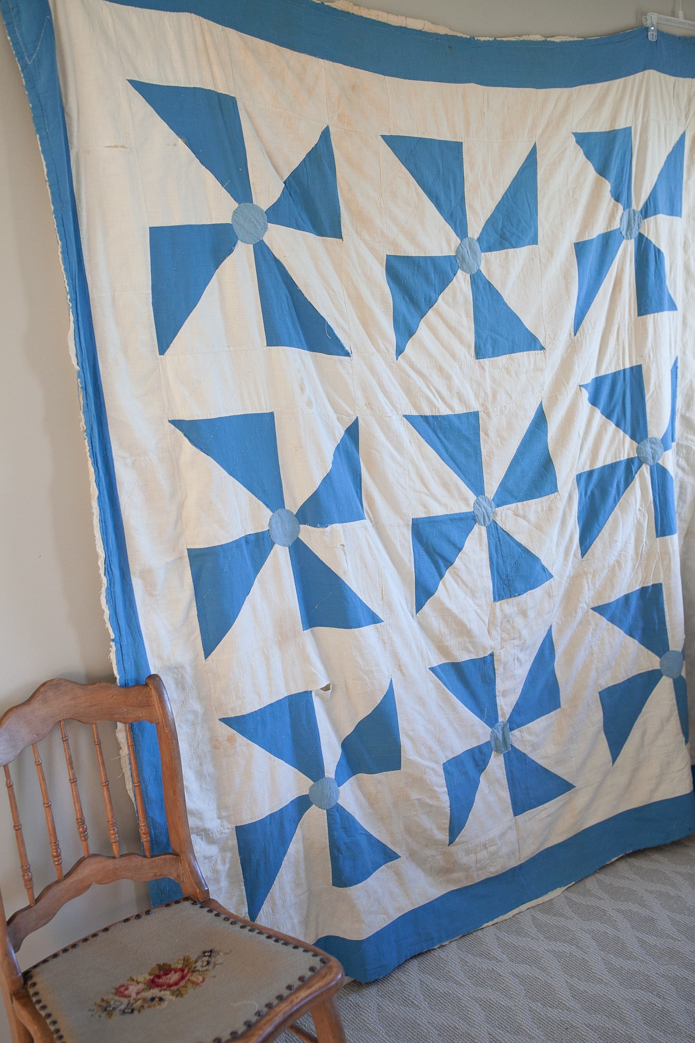 Vintage Blue and White Quilt