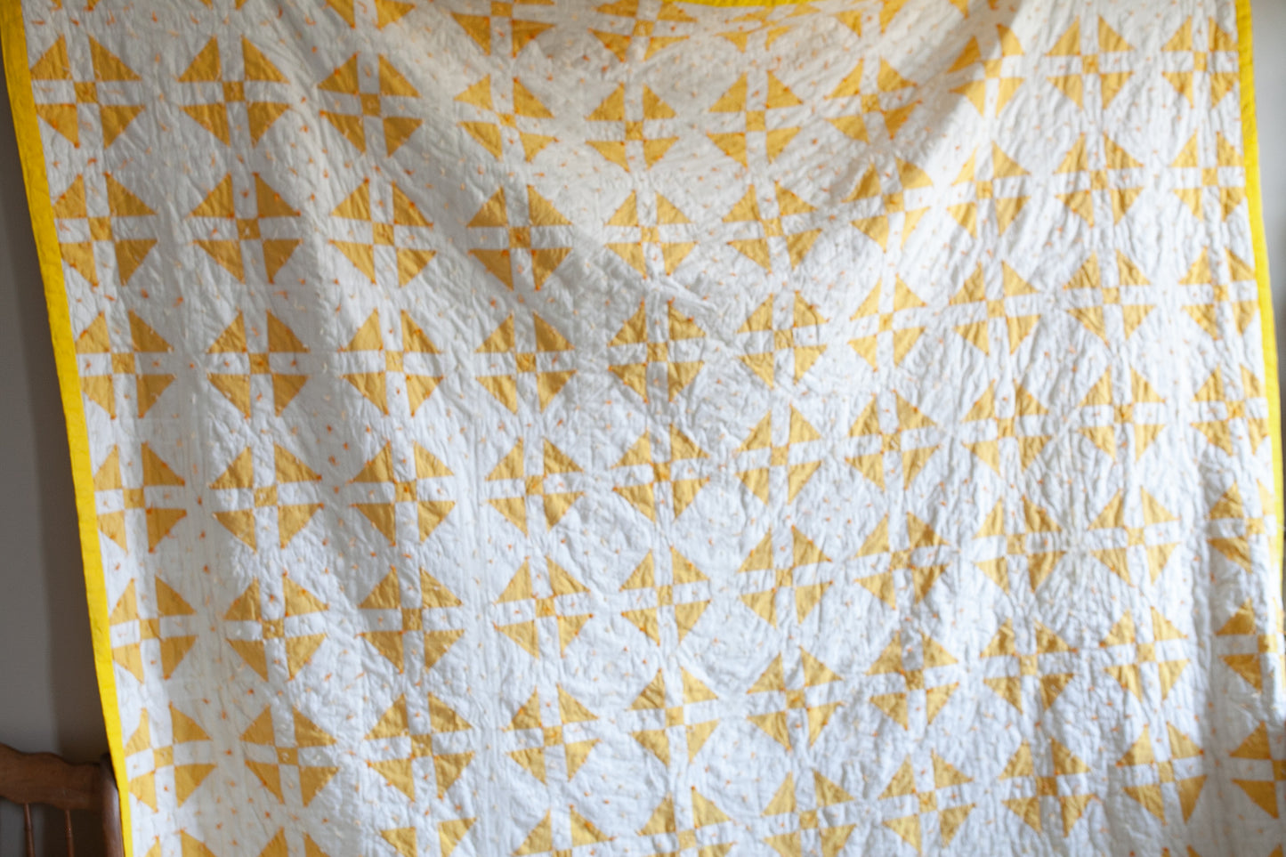Vintage Quilt - Yellow and White Quilt