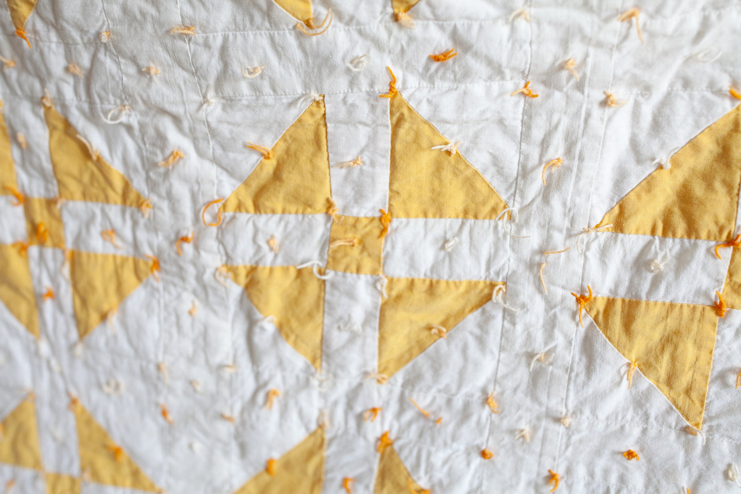 Vintage Quilt - Yellow and White Quilt