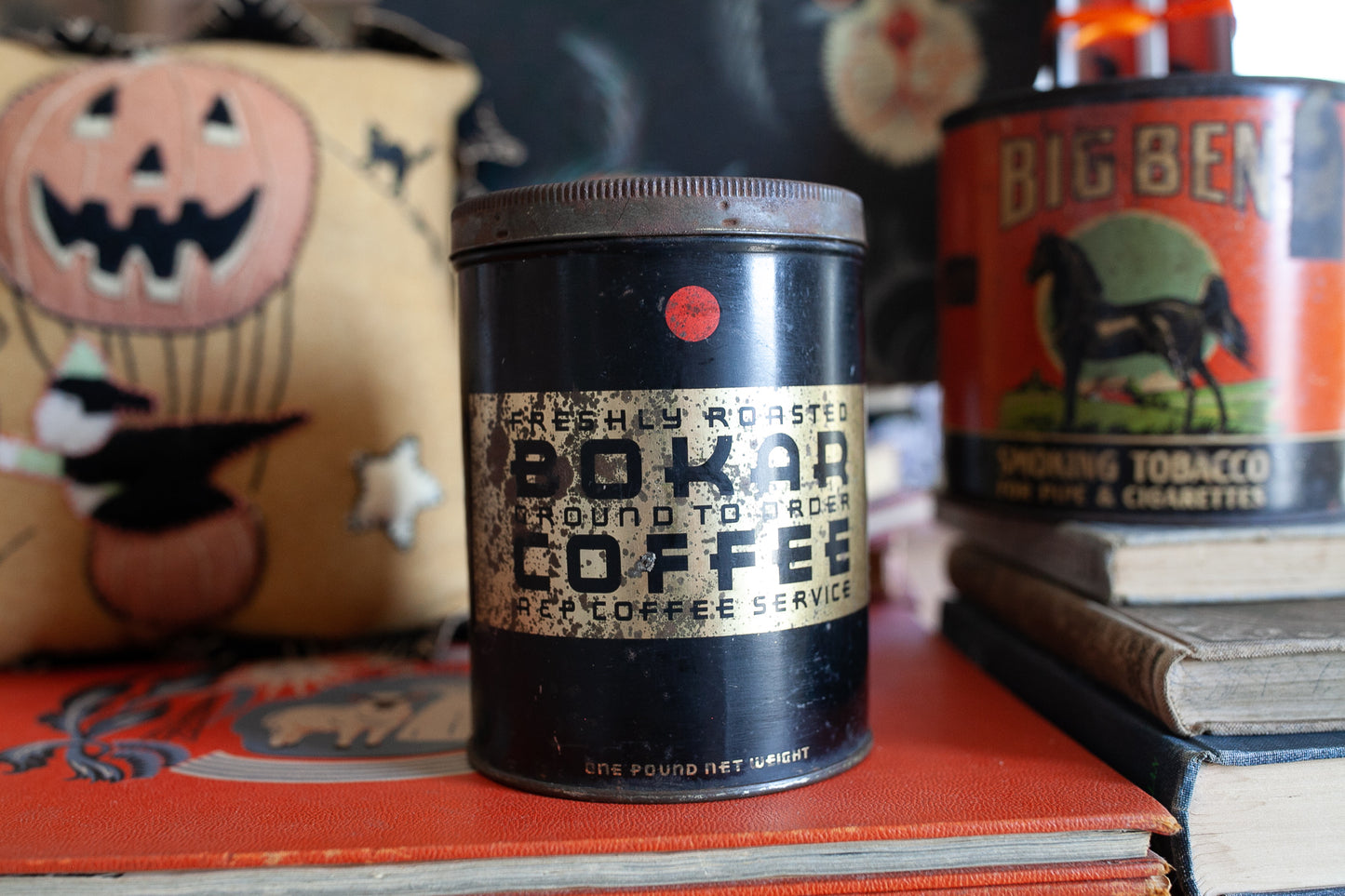 Bokar Coffee Can- 1lb tin Can - Vintage Coffee Tin