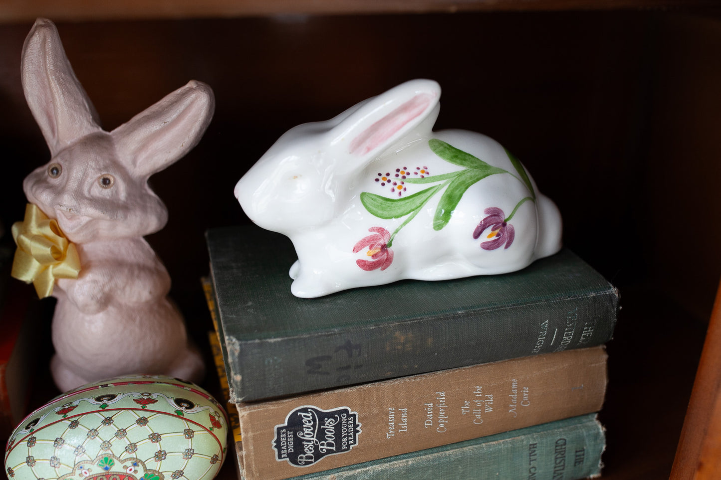 Vintage Bunny Rabbit- Porcelain Floral bunny rabbit