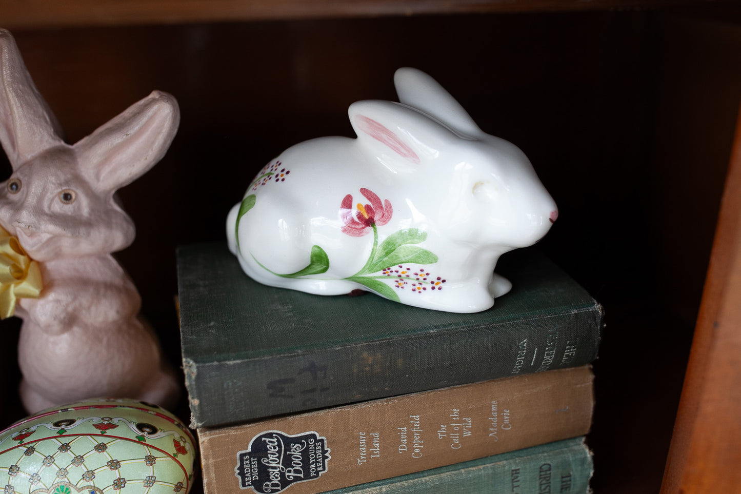 Vintage Bunny Rabbit- Porcelain Floral bunny rabbit