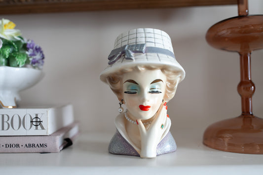 Vintage Lady Head Vase- Headvase