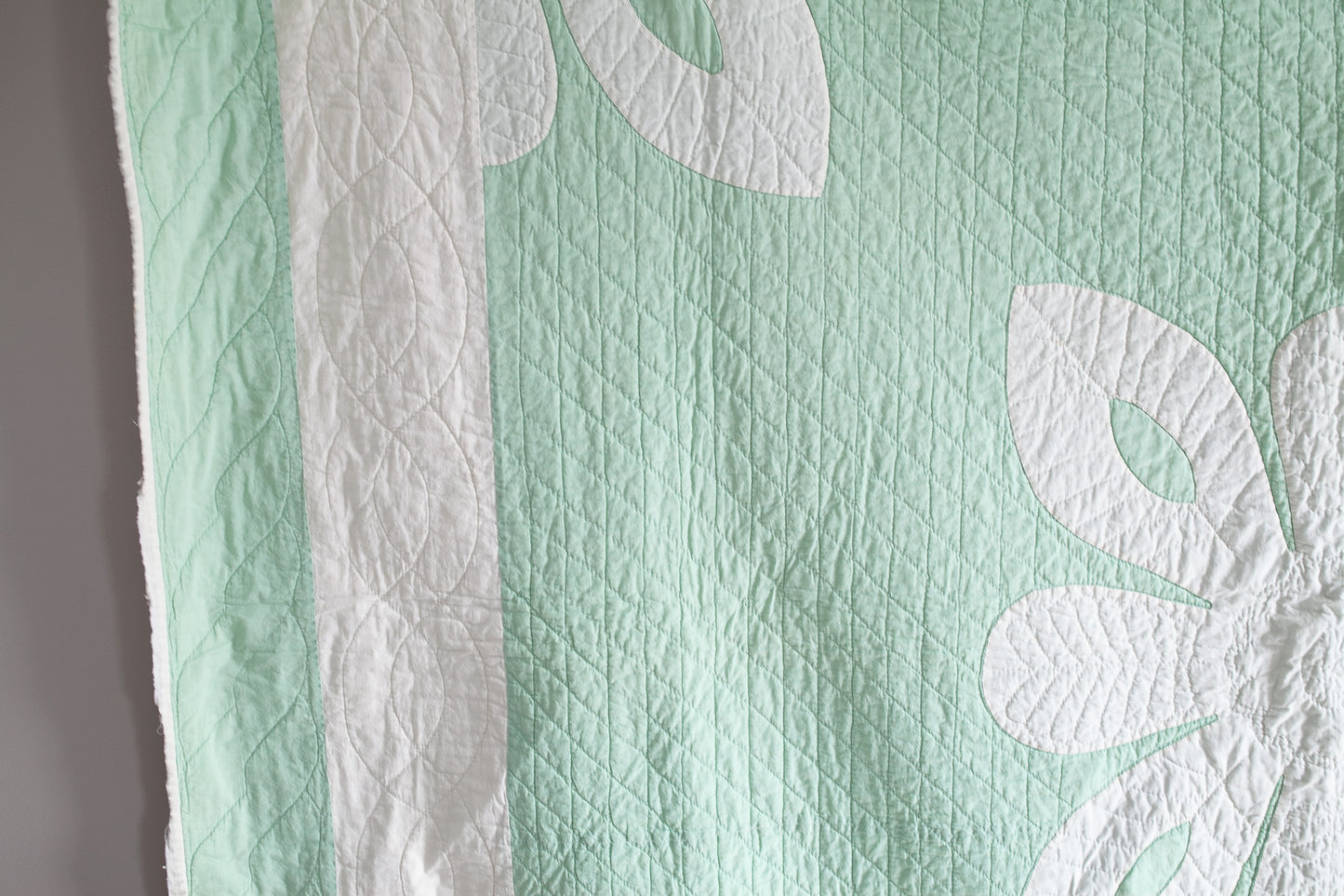 Vintage Quilt - Green and White Quilt