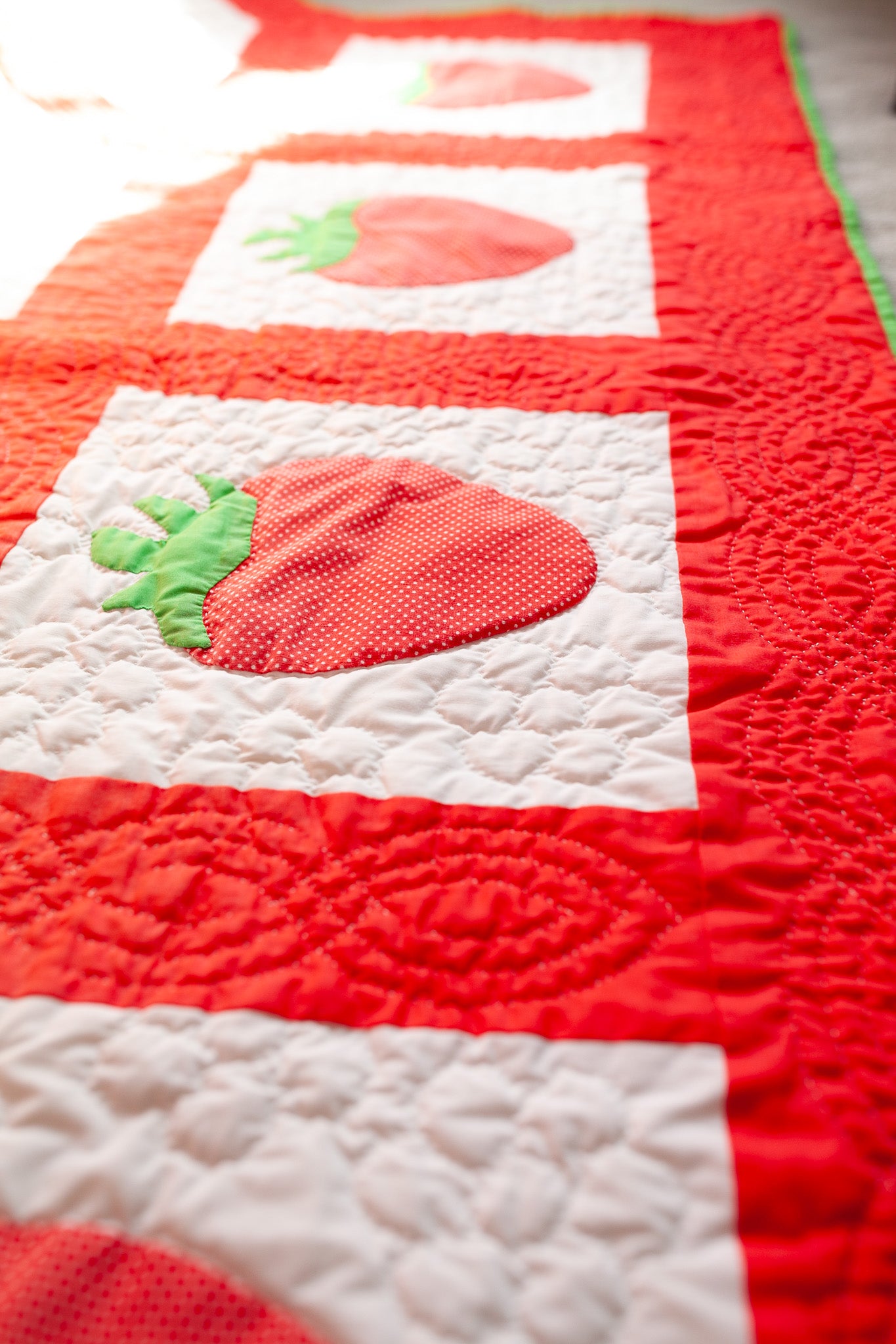 Vintage Strawberry Quilt and Shams-Vintage Quilt