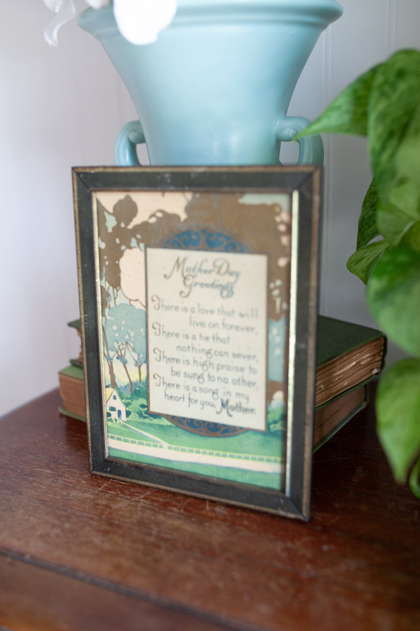 Vintage Mother's Day - Mother's Day Greeting- Framed Mom Art