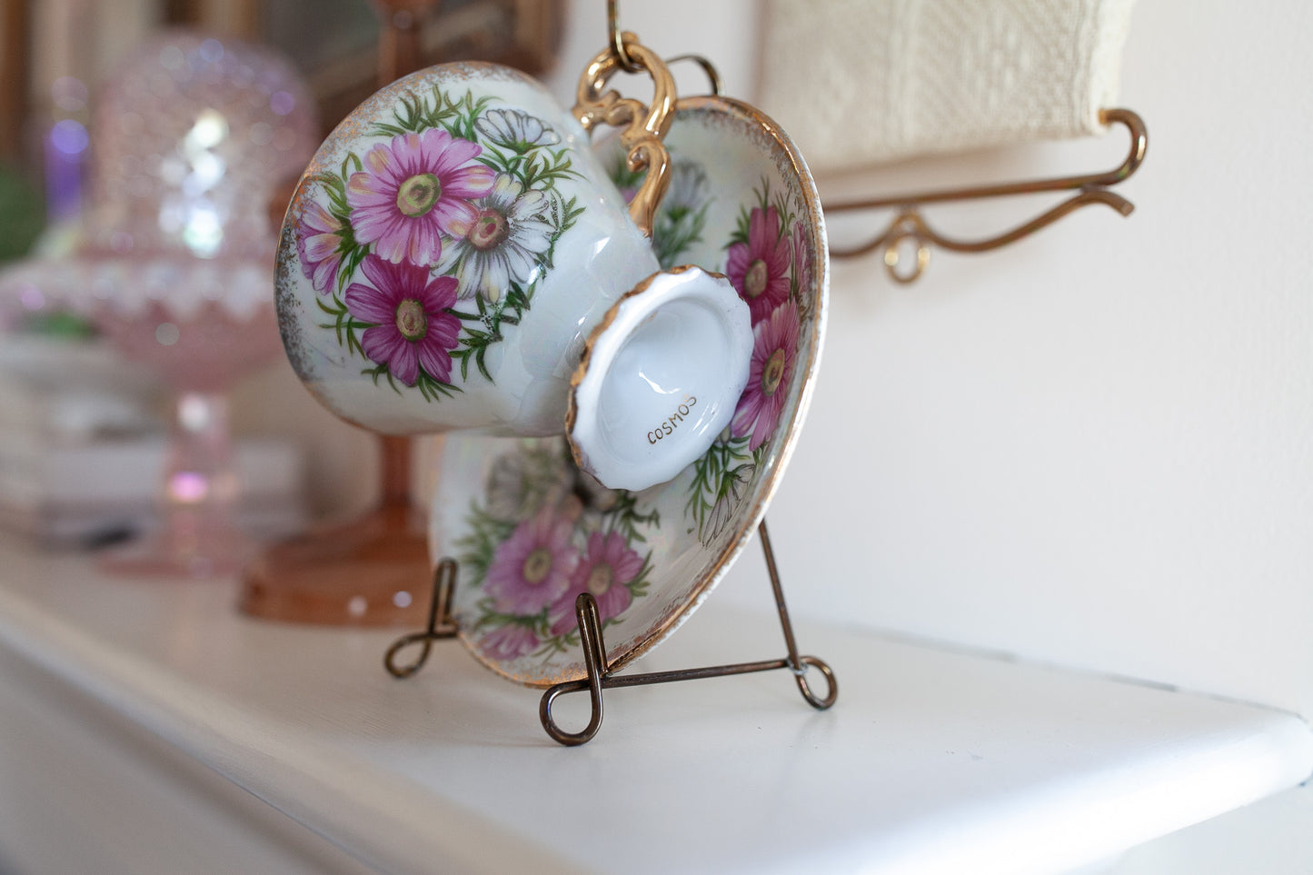 Vintage Teacup and Saucer- Cosmos October Saucer and teacup