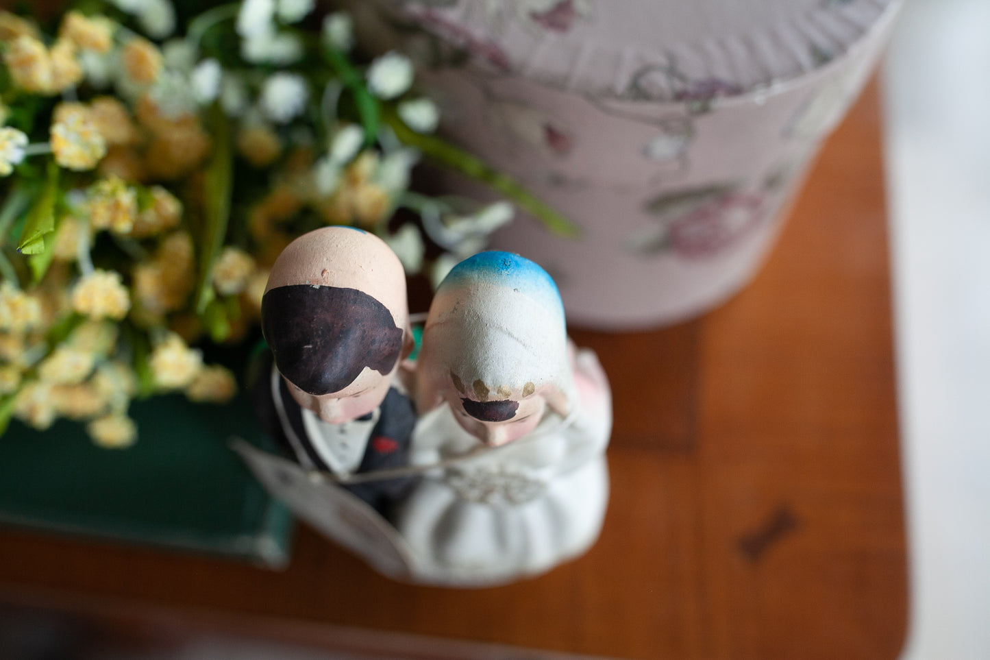 Vintage Chalkware Bank- Before and After- Anniversary Gift - Bride and Groom