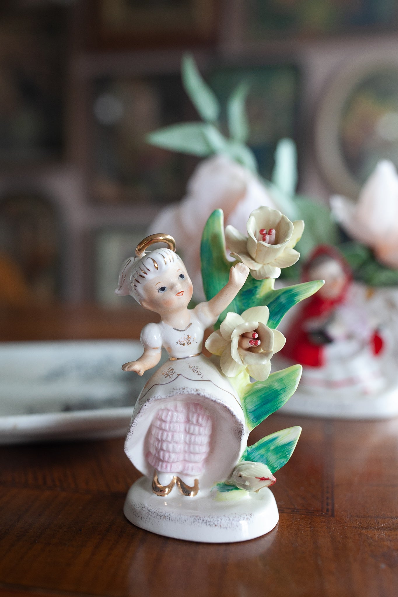 Lefton Flower Girl- Lefton March Flower Girl Angel