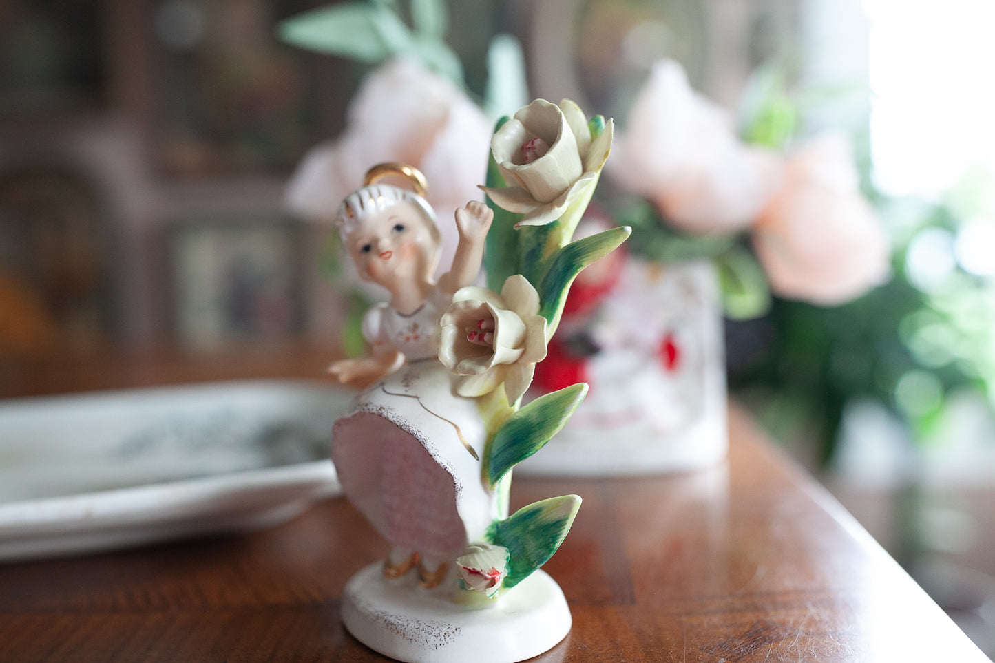 Lefton Flower Girl- Lefton March Flower Girl Angel