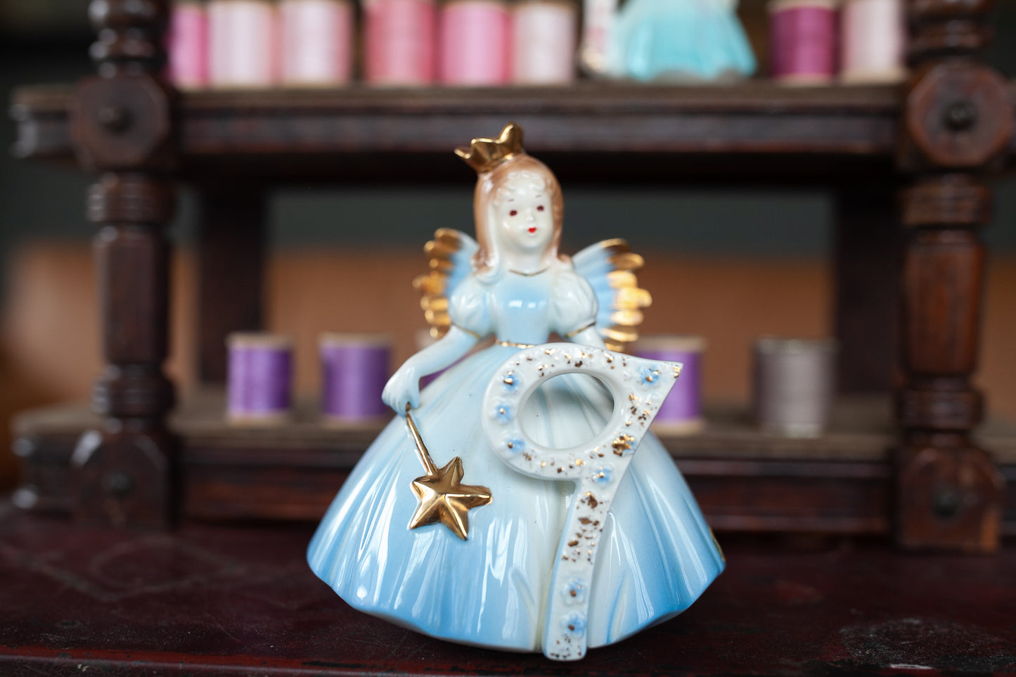 Josef Originals Vintage Birthday Angel Girl Porcelain Figurine 9 Years Old