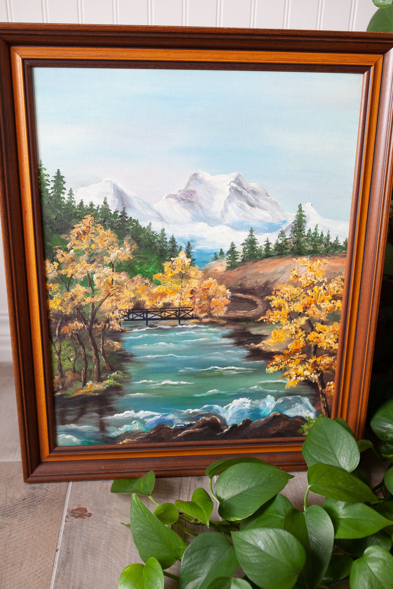 Vintage Landscape Painting Framed - River Painting