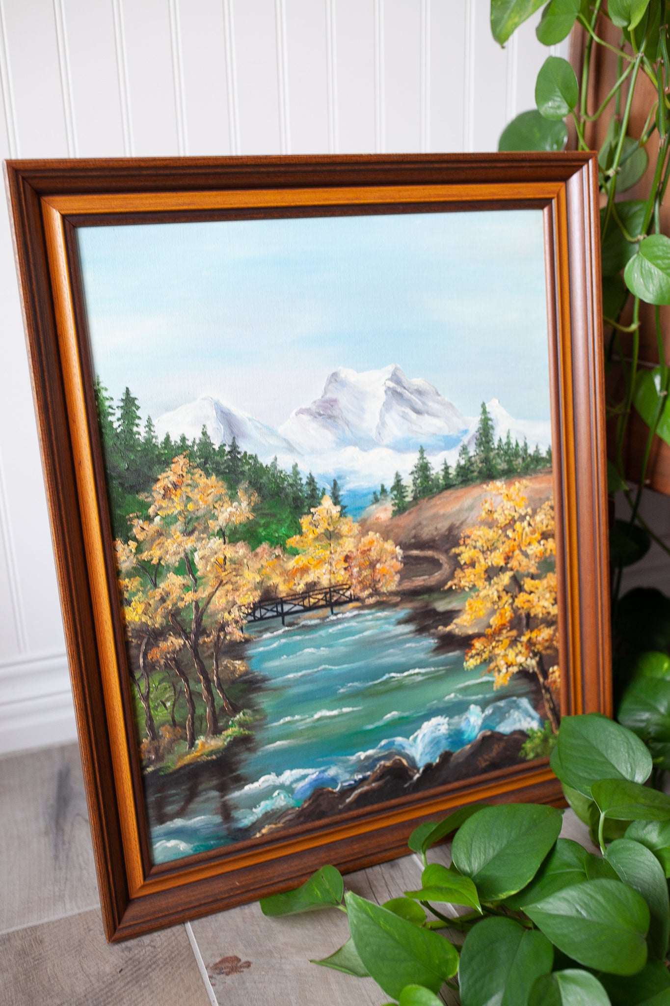 Vintage Landscape Painting Framed - River Painting