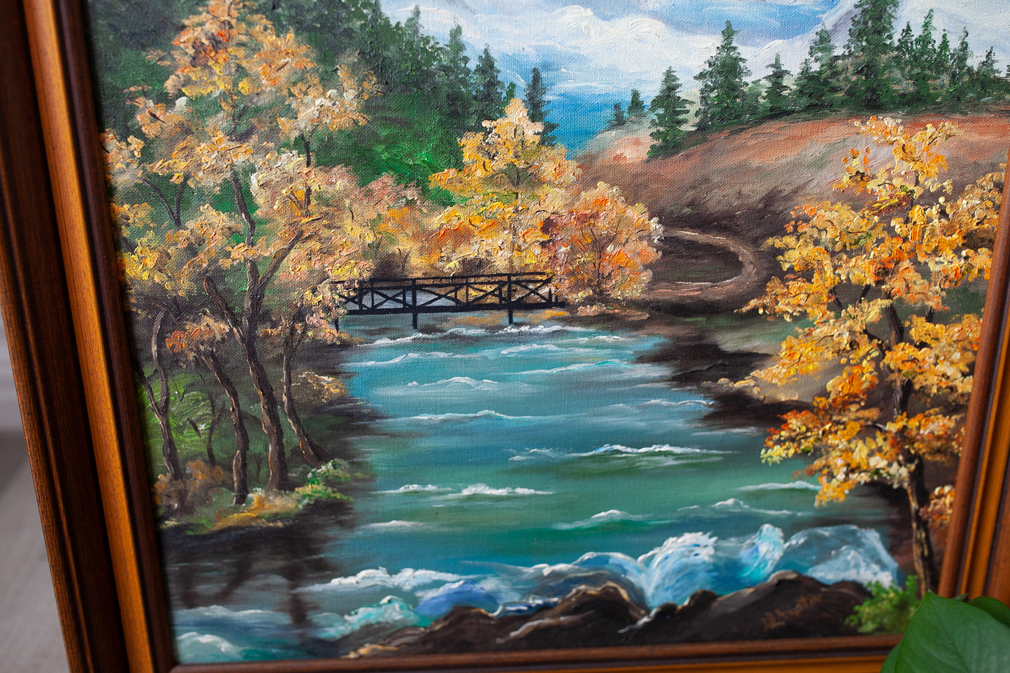 Vintage Landscape Painting Framed - River Painting