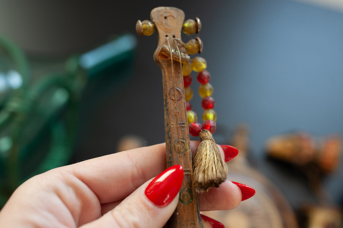 Vintage Folk Art Handmade Spanish Guitar