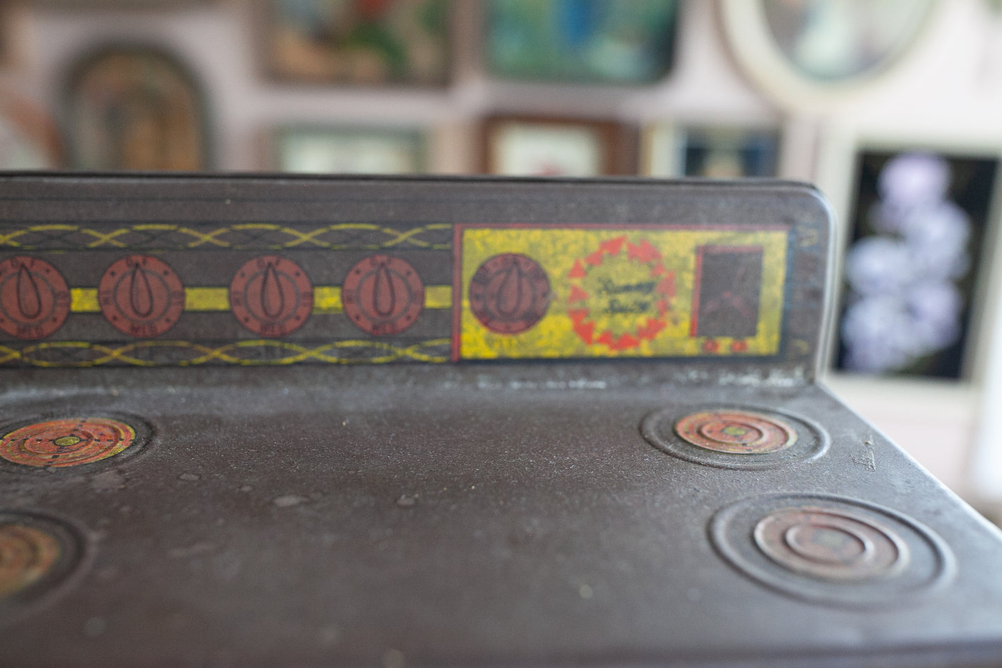 Vintage Toy Oven- Metal Kitchen- Metal Oven Yellow