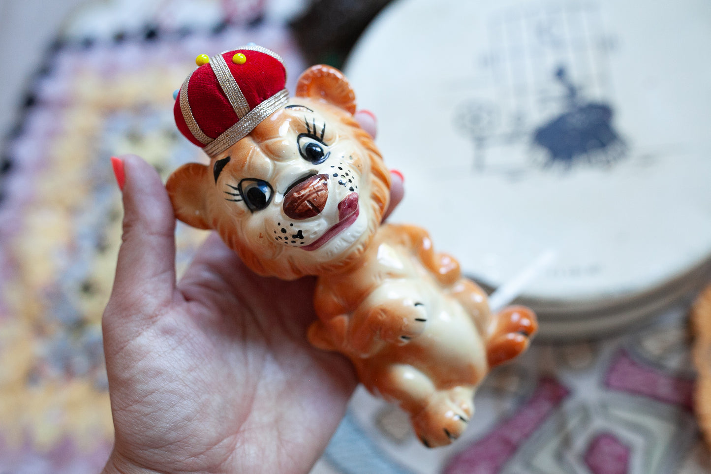 Vintage Pin cushion- Lion Pin Cushion-Vintage Sewing