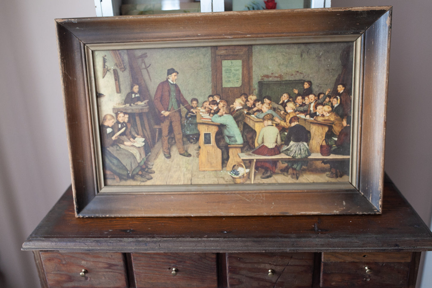 Vintage Art- Classroom Art - Vintage Schoolroom - Framed Artwork