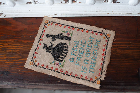 Antique Sampler- Friend Gift - silhouette