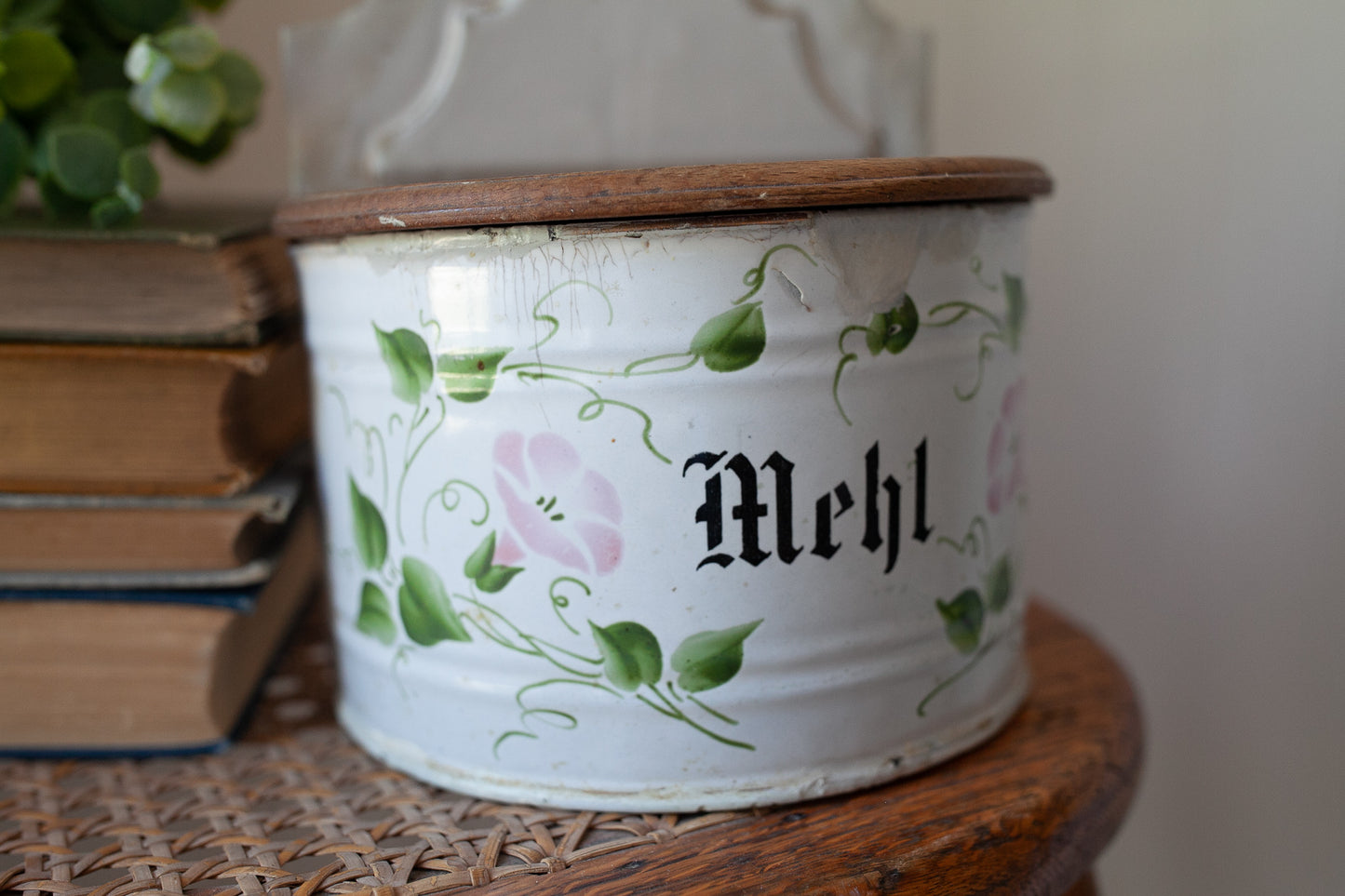 Antique German Enamelware Flour Box - Mehl Box