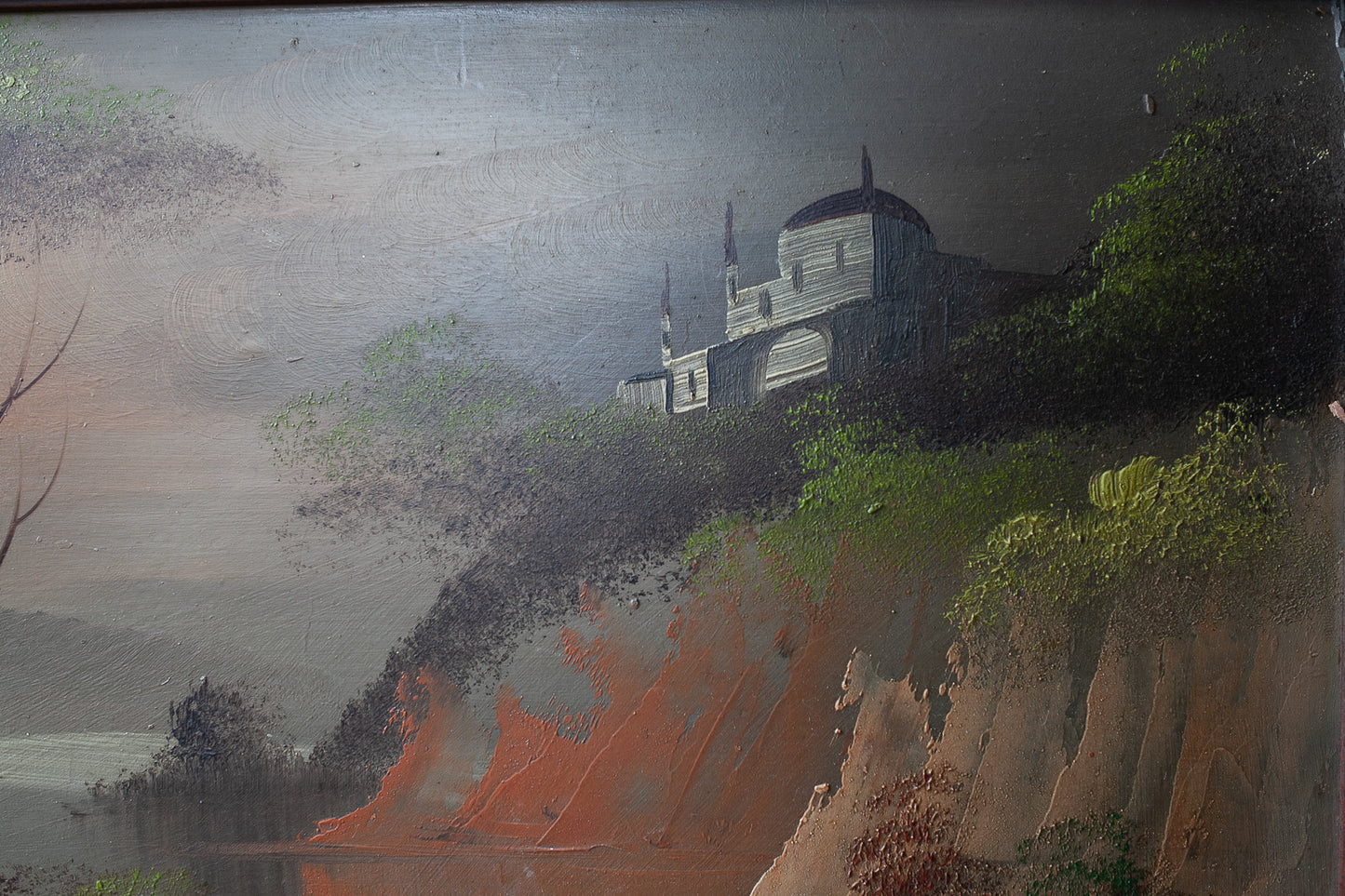 Vintage painting- Landscape painting - Vintage Artwork- Moody Landscape
