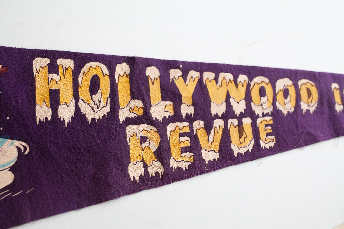 Vintage Pennant Flag - Hollywood ice revue pennant