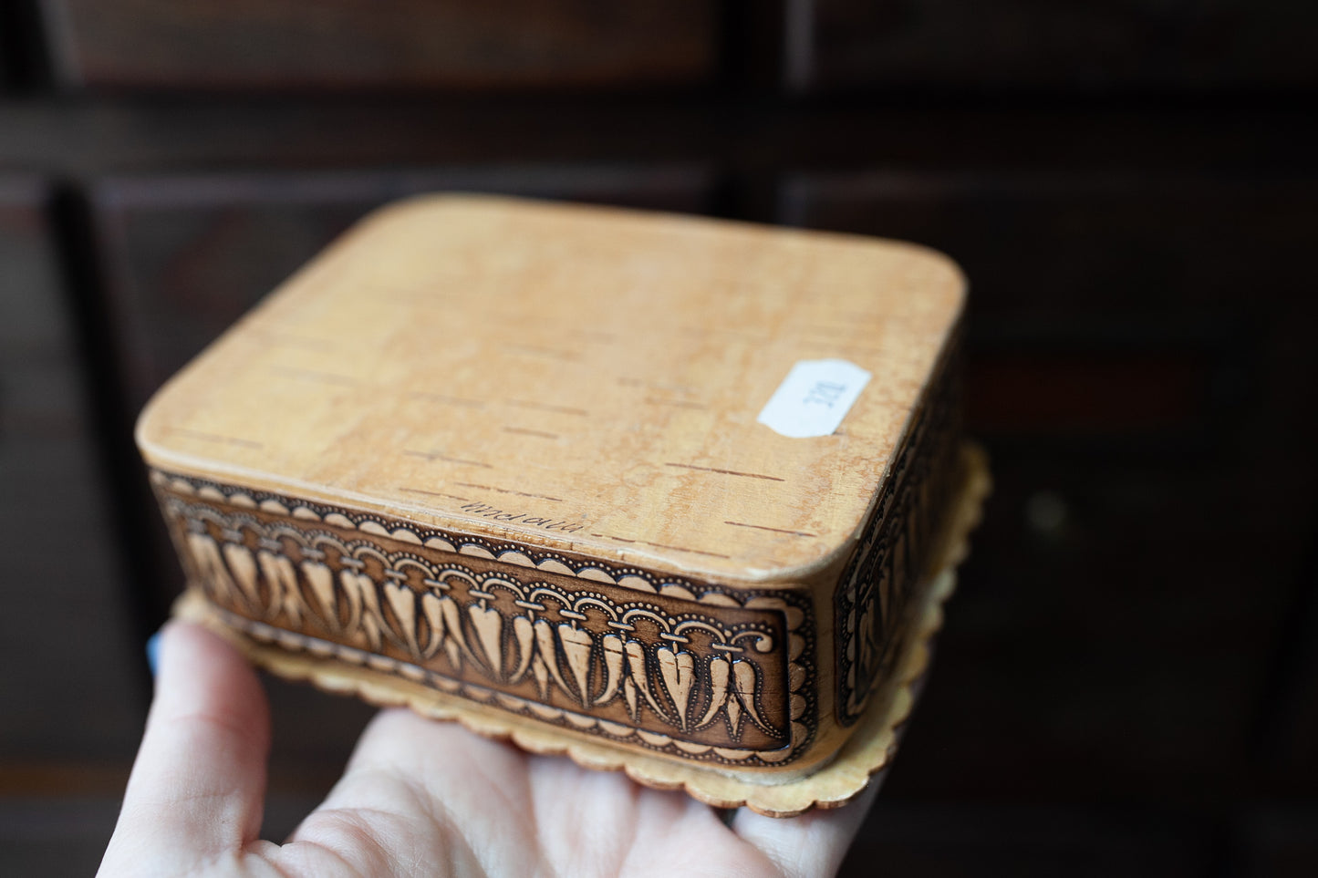 Vintage Wooden Box- Decorative Trinket Box -Couple