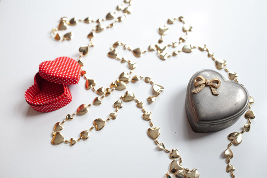 Vintage Heart Garland - Gold Heart Garland