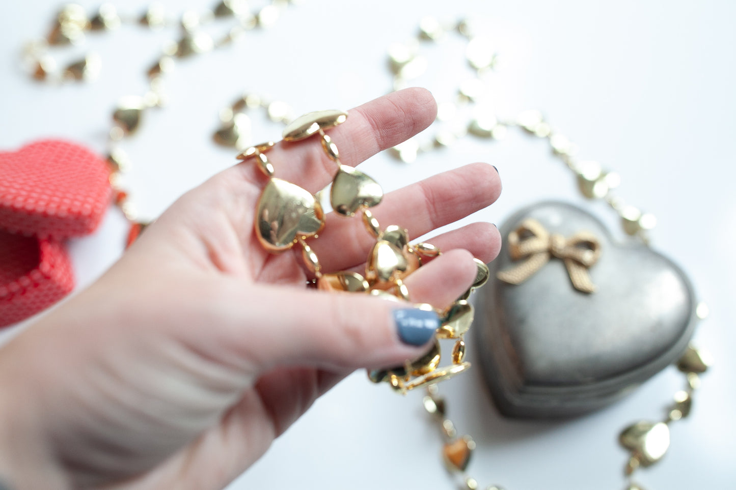 Vintage Heart Garland - Gold Heart Garland