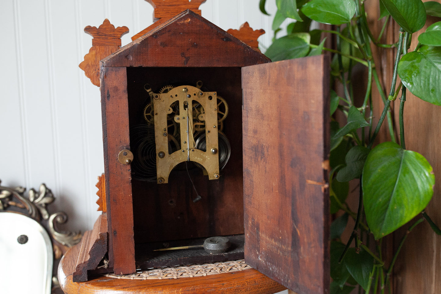 Antique Gingerbread Mantle Clock - Ansonia Clock