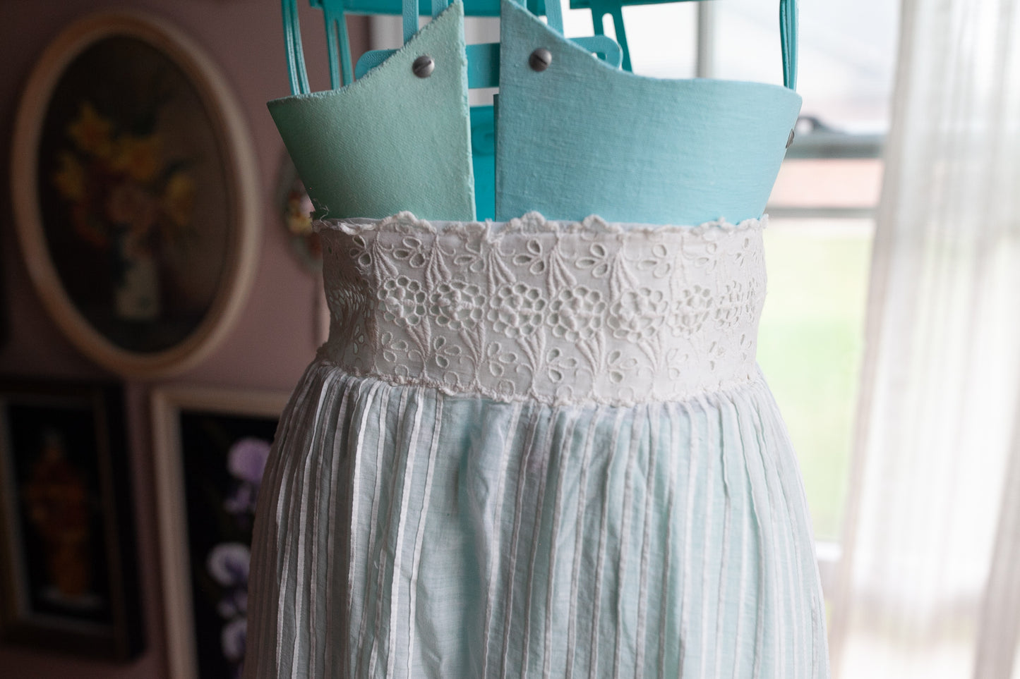 Antique Edwardian Skirt - White Long Skirt- Lace Skirt