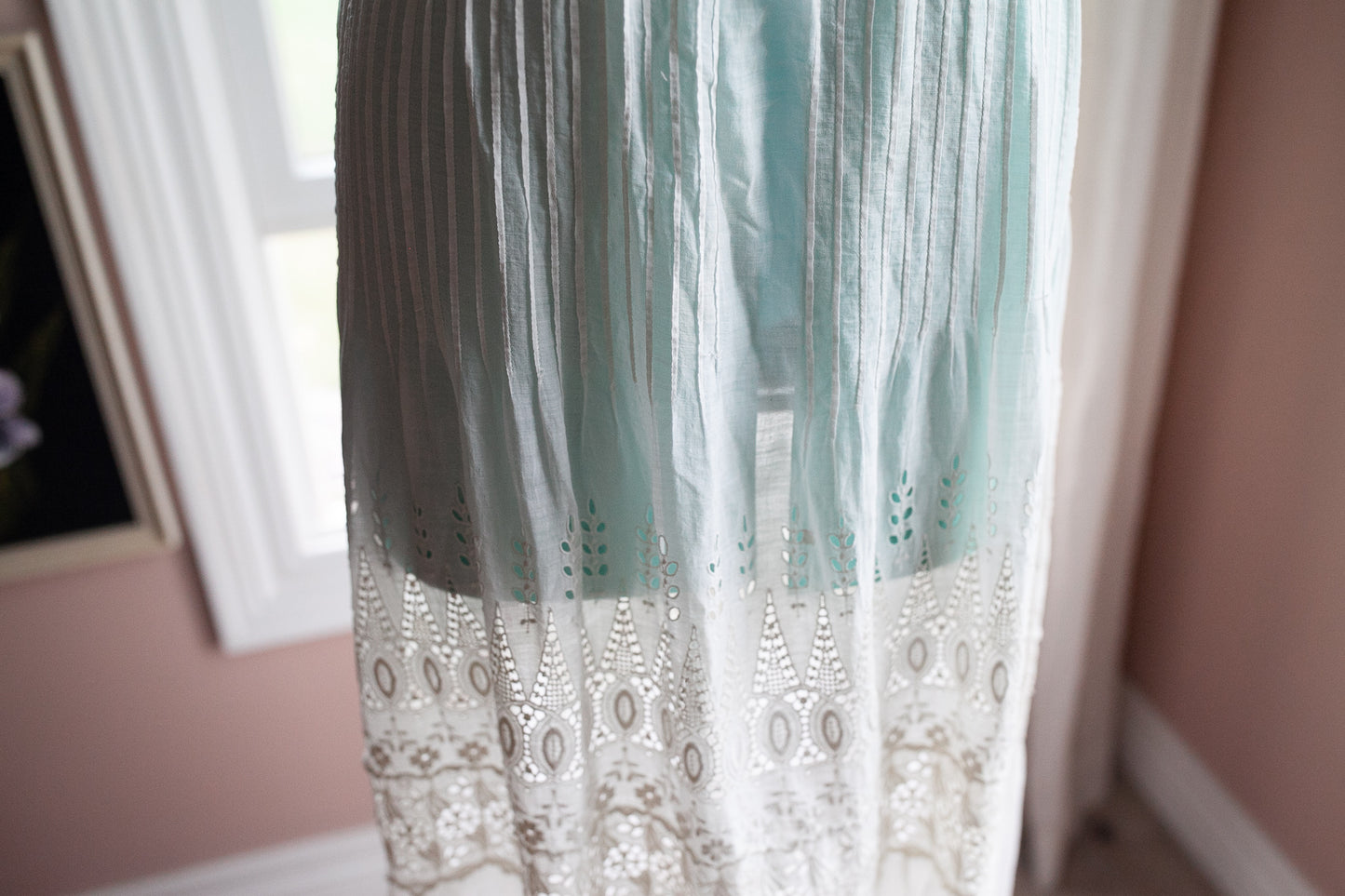 Antique Edwardian Skirt - White Long Skirt- Lace Skirt