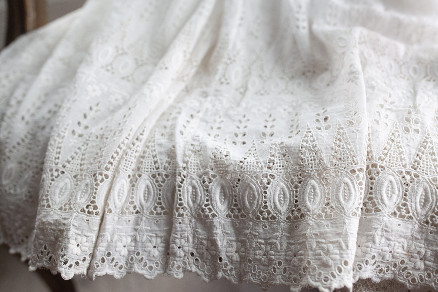 Antique Edwardian Skirt - White Long Skirt- Lace Skirt