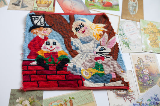 Vintage Cross Stitch Alice in Wonderland -Humpty Dumpty