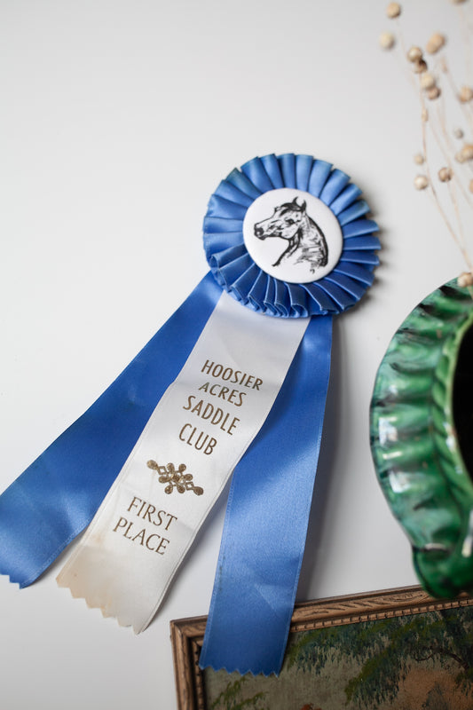 Vintage Horse Ribbon - Prize Ribbon- Blue Ribbon