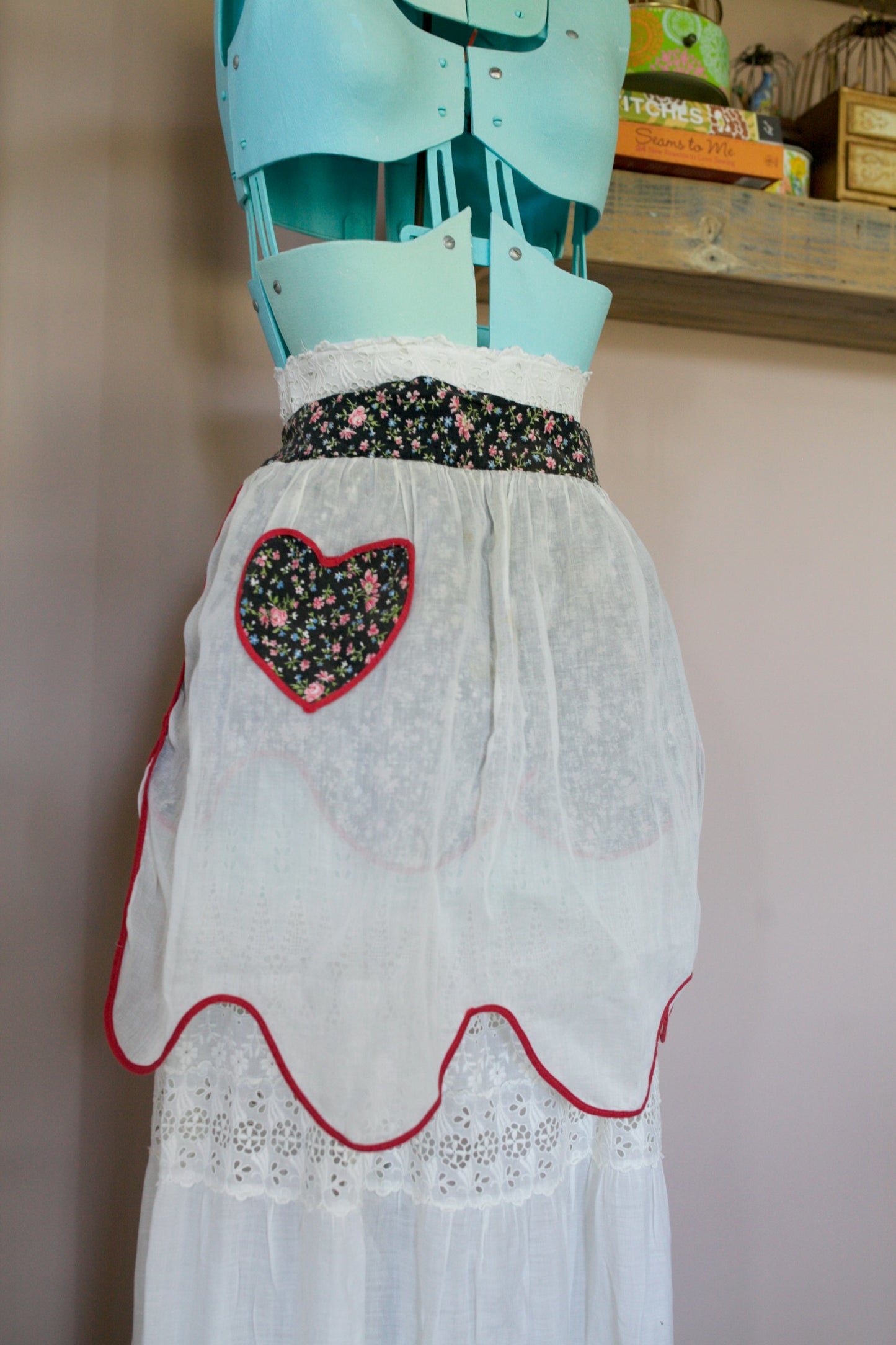 Vintage Half Apron- Floral Apron