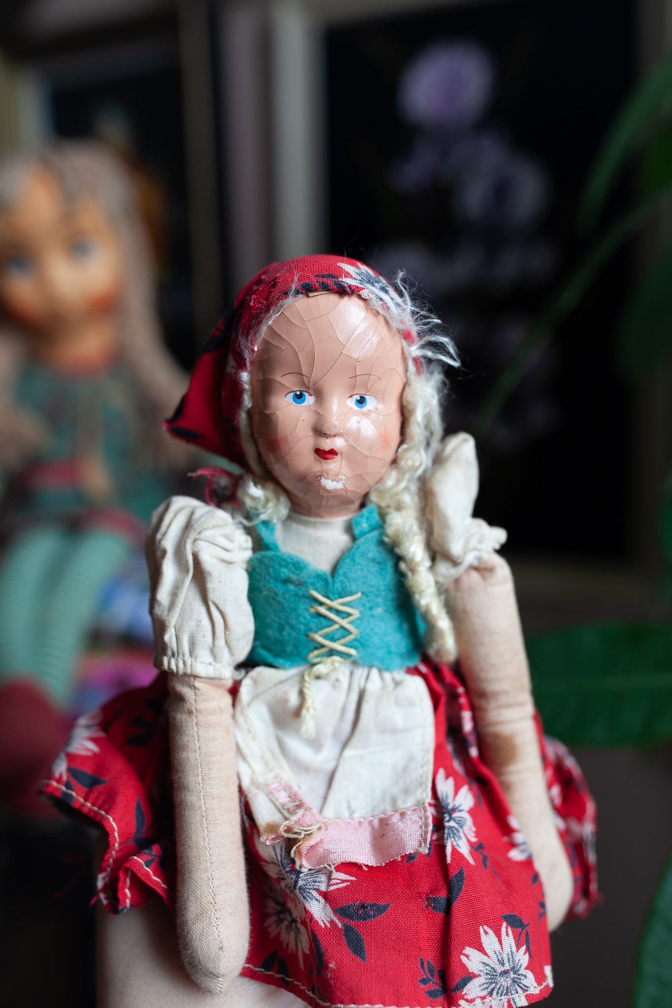 Vintage Polish Cloth Doll - Doll -Mask Face Doll
