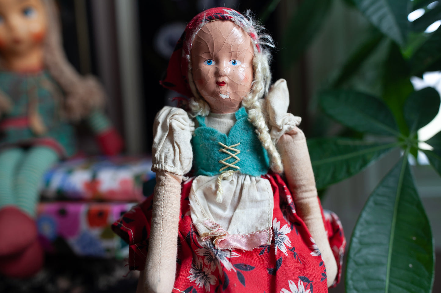 Vintage Polish Cloth Doll - Doll -Mask Face Doll