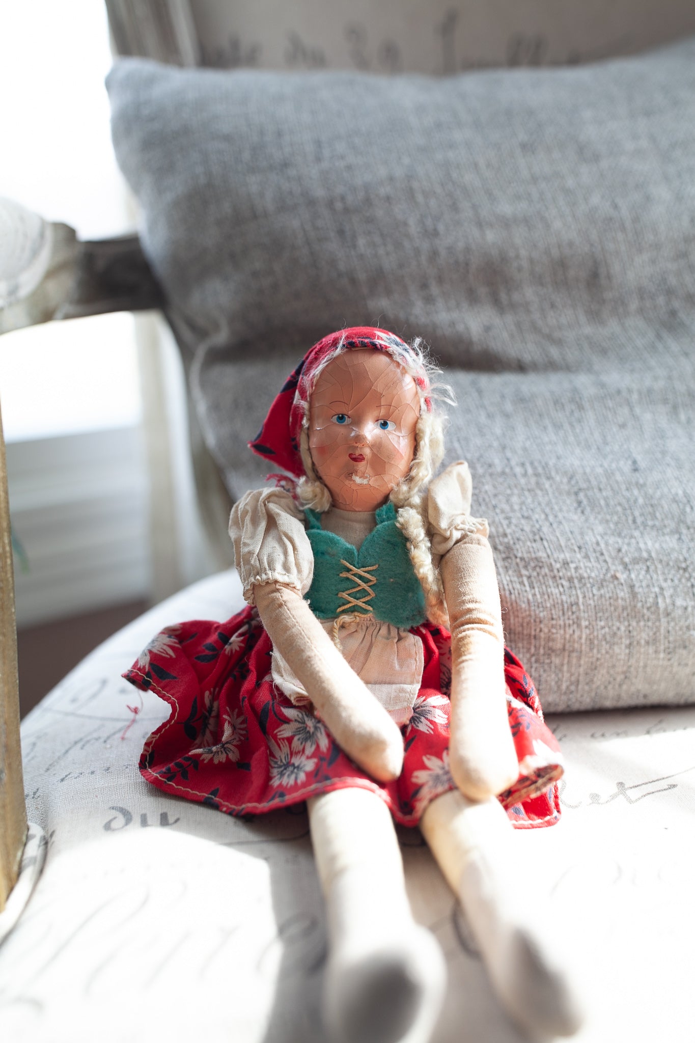 Vintage Polish Cloth Doll - Doll -Mask Face Doll