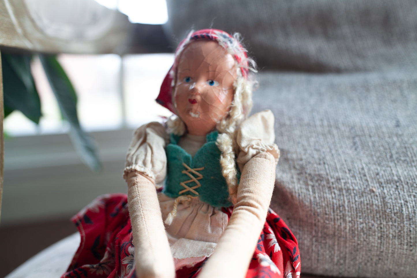 Vintage Polish Cloth Doll - Doll -Mask Face Doll