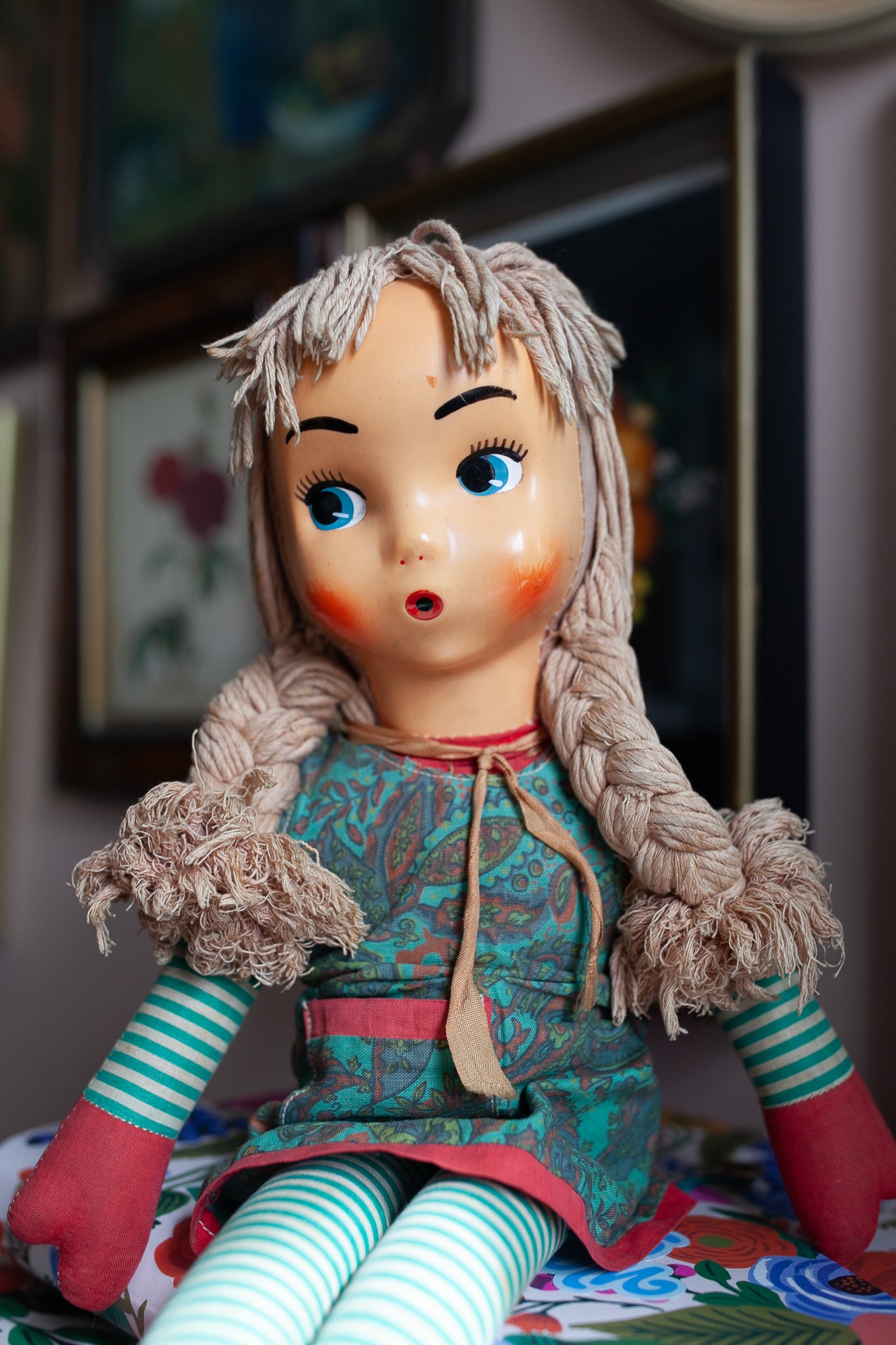 Vintage Doll - Rag Doll With Mask Face -Doll