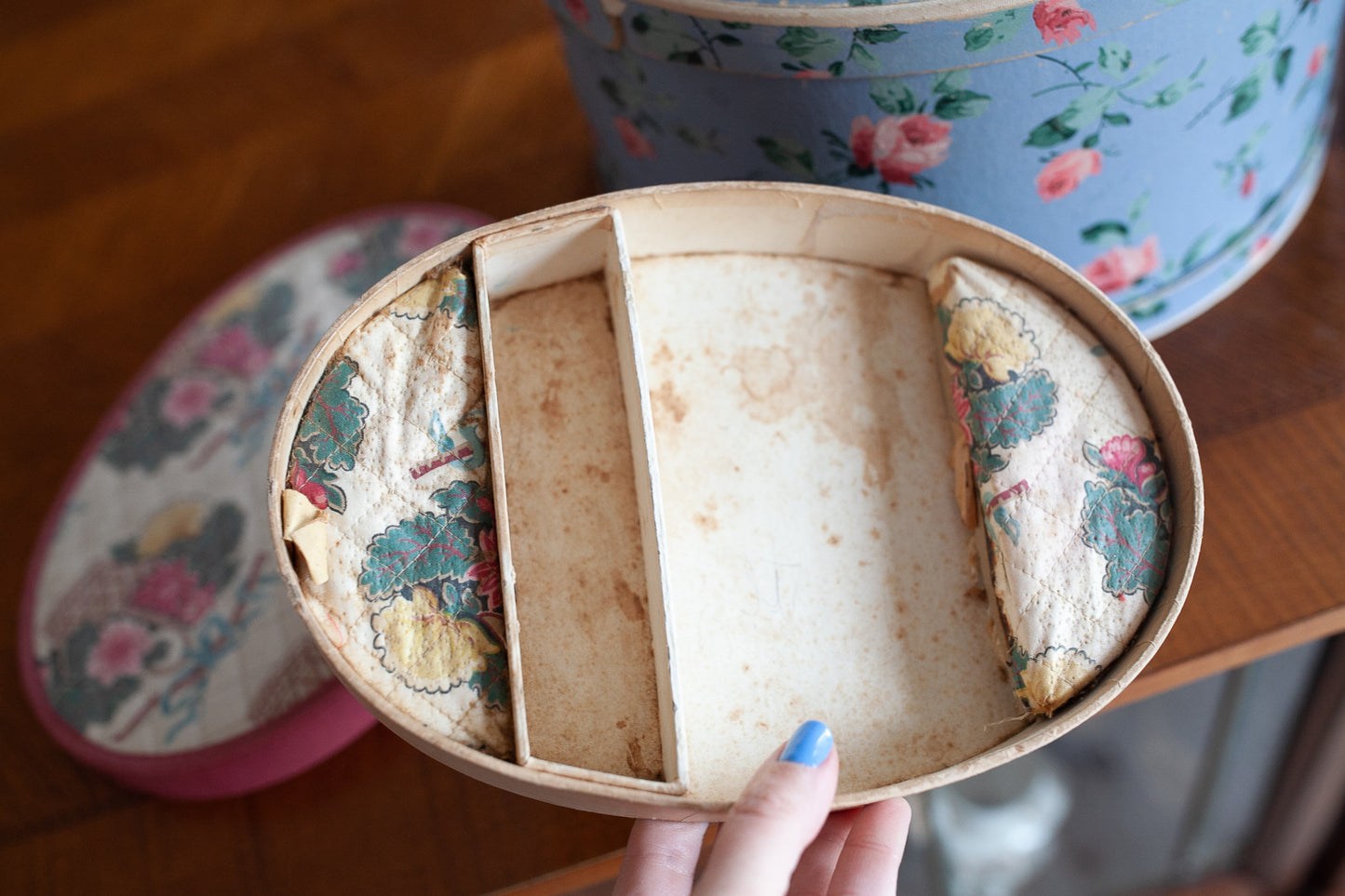 Vintage sewing Tote- Sewing Box -Floral Box