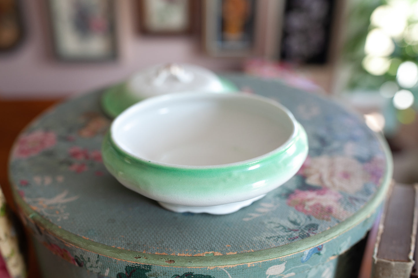 Antique China Soap Dish, Victorian Soap Dish, Rare Three part Soap Dish, Decorative Soap Dish, Lidded Soap Dish, Vintage Bathroom Decor