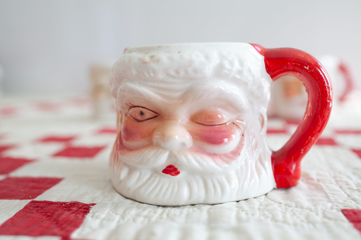 Vintage Santa Mug- Santa Mug - Vintage Santa Mug -Vintage Christmas-Winking Santa