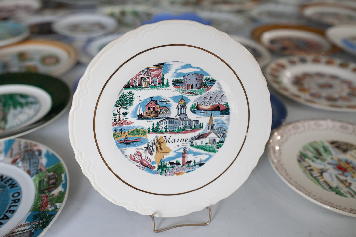 Vintage Tourist Plate - States Plate- Maine Plate- Souvenir Plate