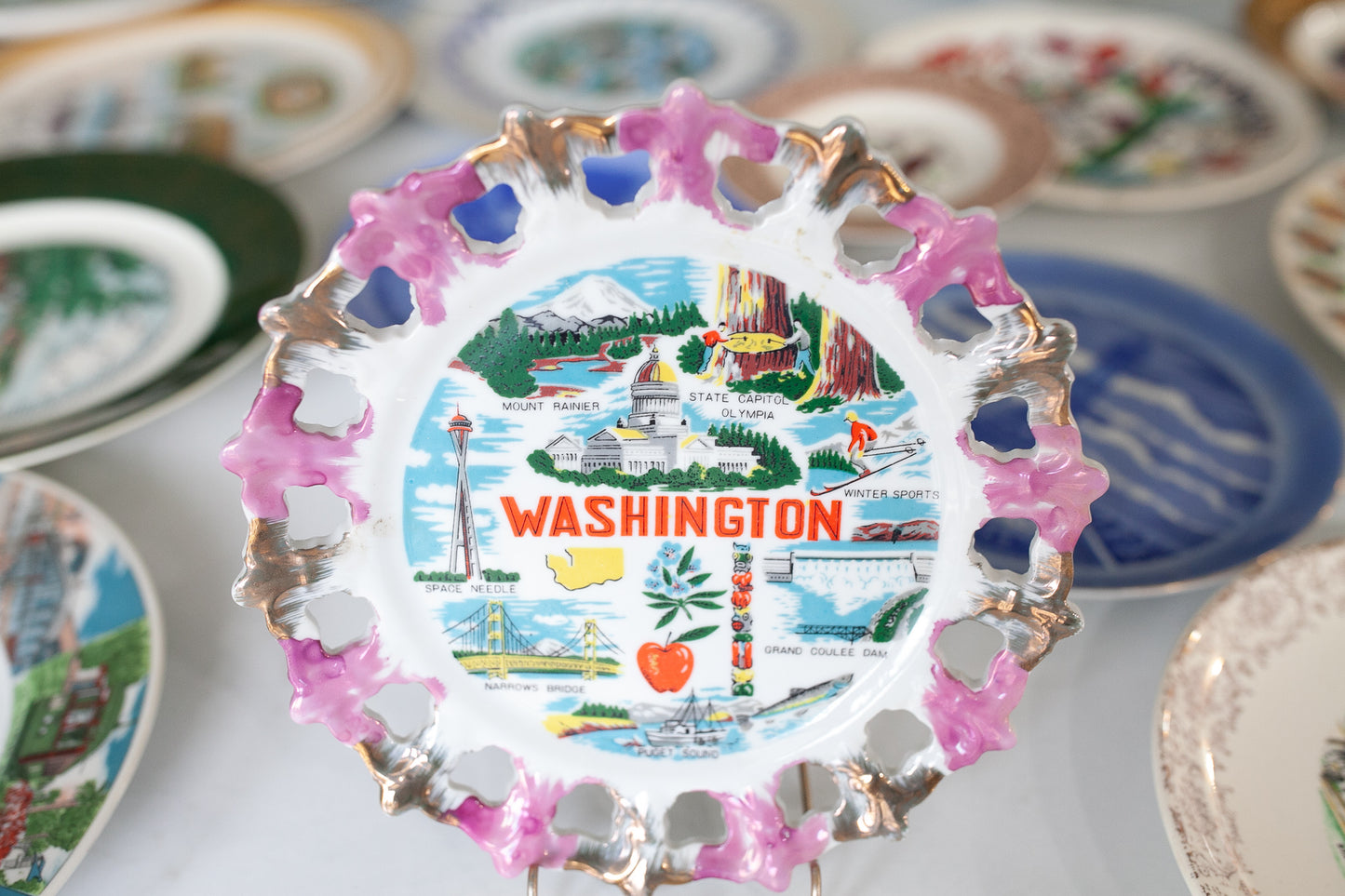 Souvenir Plate -Tourist Plate -Washington Plate