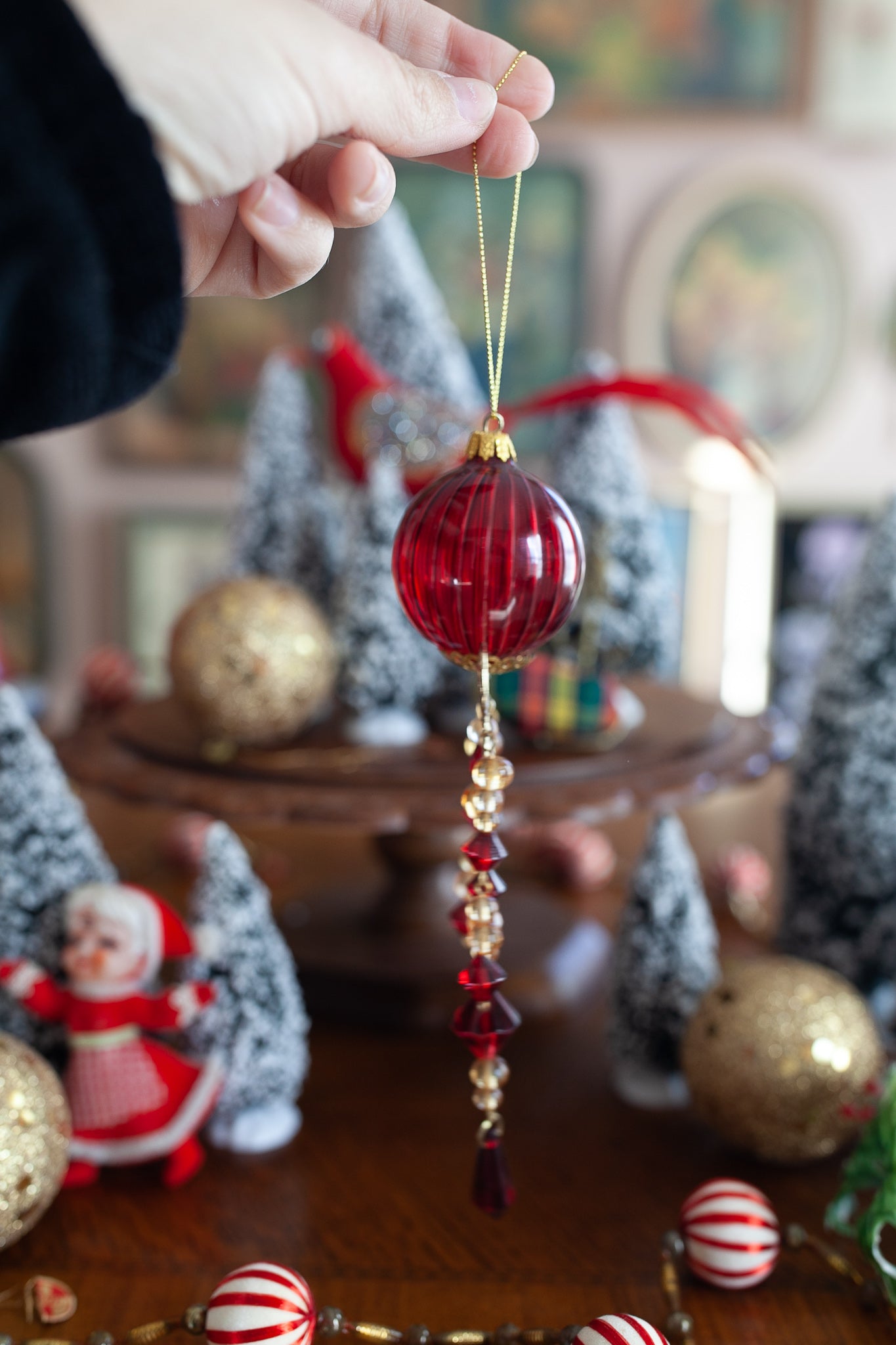 Vintage Ornament- Red and Gold Glass Ornament