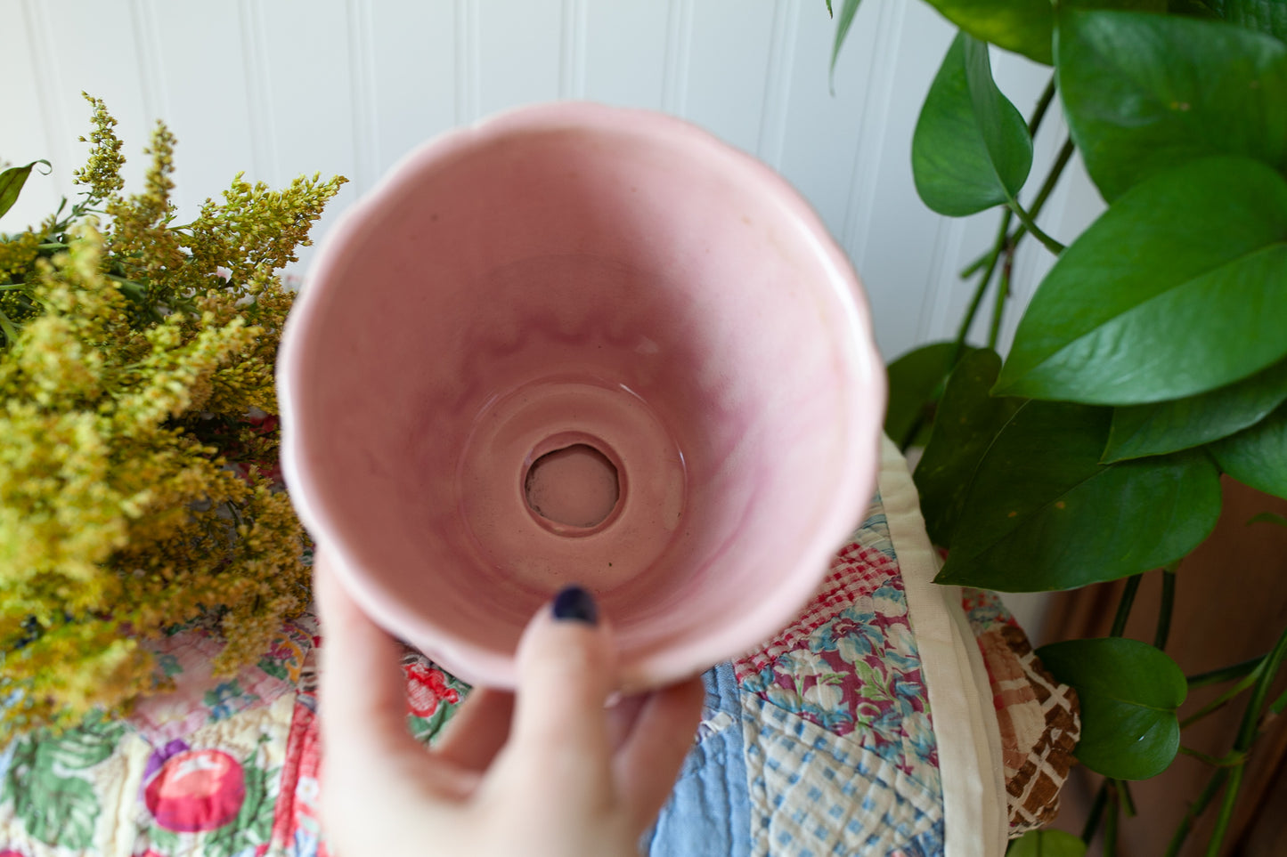 Vintage Pottery - Pink Pottery -Brush McCoy Pottery Bamboo