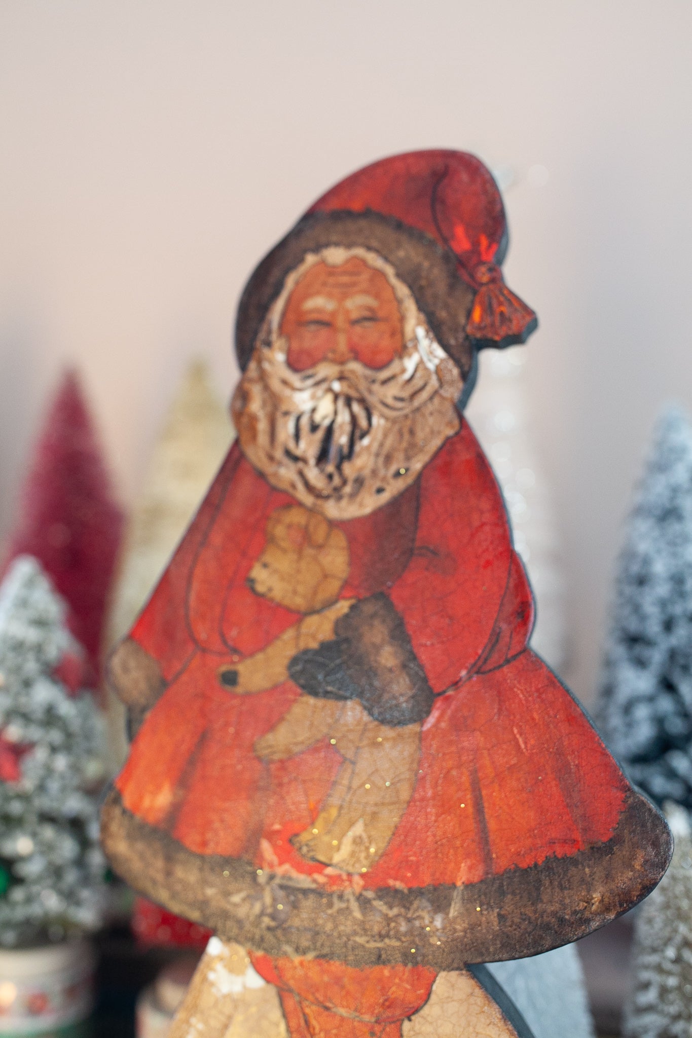 Vintage Santa- Standing Wood Santa- Old World Santa